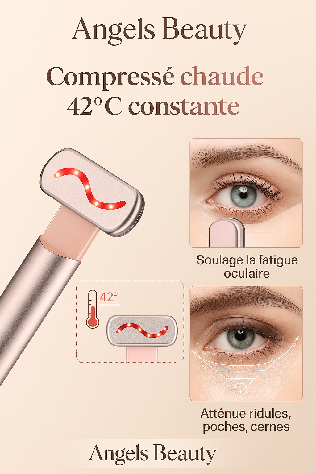 Dispositif de Lifting du visage à microcourant EMS, baguette faciale à lumière rouge, masseur pour les yeux et le cou, raffermissement de la peau, Anti-rides, soins de la peau, outil de beauté